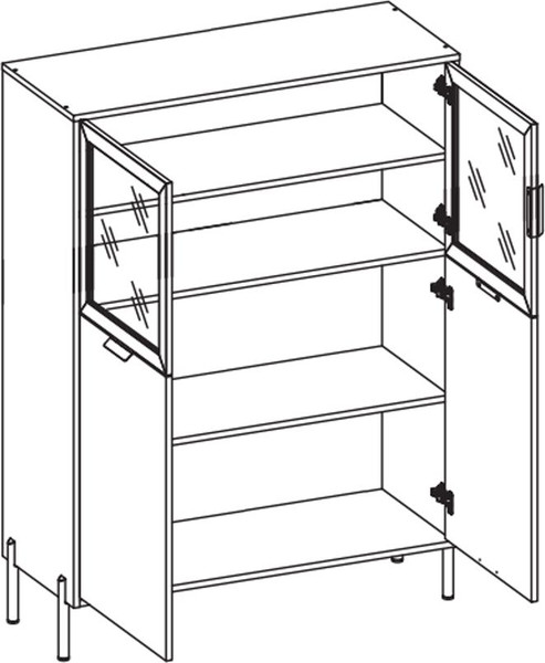 Изображение товара Шкаф с витриной Black Red White Paloma REG2W2D/140 (дымчатый зеленый)