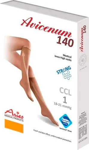 Изображение товара Гольфы компрессионные Aries Avicenum 140 плотные с закрытым носком / 8010 (S, long)