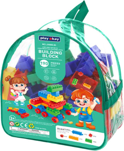 Изображение товара Конструктор PlayOkay Блочный (190эл, зеленый)