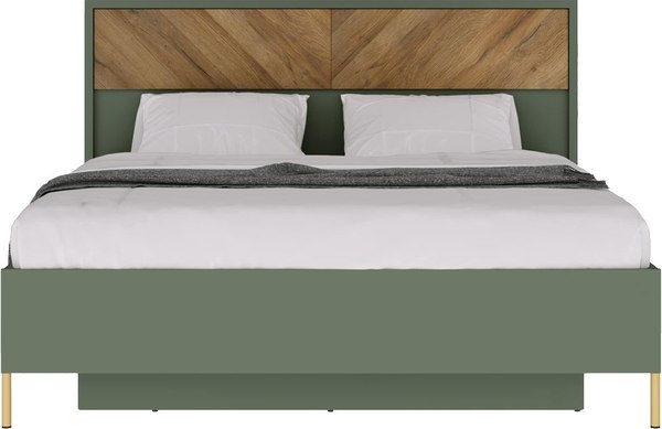 Изображение товара Двуспальная кровать Black Red White Siena с ПМ LOZ160x200 (дымчатый зеленый/дуб вотан)