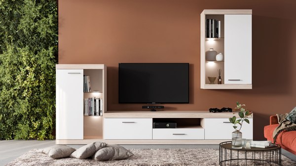 Изображение товара Тумба Black Red White Linn С ящиком 185x40x4 (ясень шимо/белый)