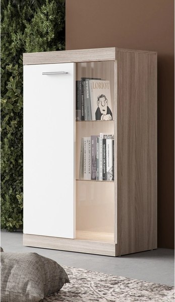 Изображение товара Тумба Black Red White  Linn Со стеклом 100x60x36 (ясень шимо/белый)