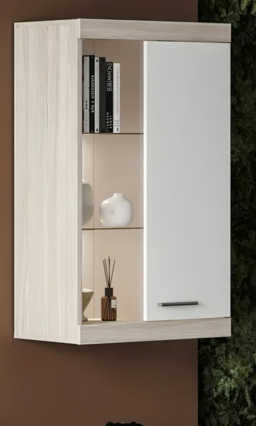 Изображение товара Шкаф навесной Black Red White Linn Со стеклом 100x60x36 (ясень шимо/белый)