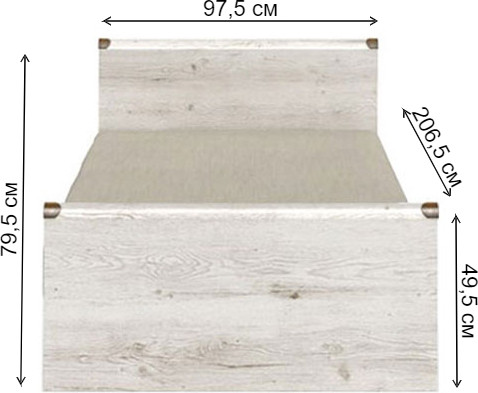 Изображение товара Каркас кровати Black Red White Индиана JLOZ 90 М (сосна каньйон)