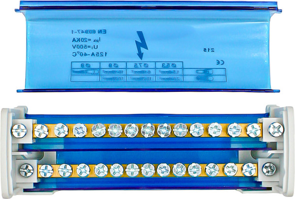 Изображение товара Шина нулевая в корпусе DEKRON На DIN-рейку 2x15 L+PEN / AN0805-0002