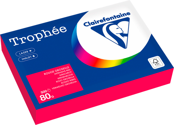 Изображение товара Бумага Clairefontaine А4 80г/м2 / 1782C (500л, красный)