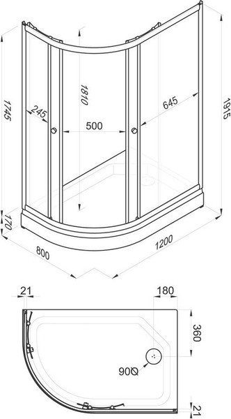 Изображение товара Душевой уголок Triton Коралл-Лайт 120x80 А (правосторонний)