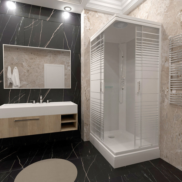 Изображение товара Душевая кабина Triton Квадро 100x80 А Полосы, ДН4