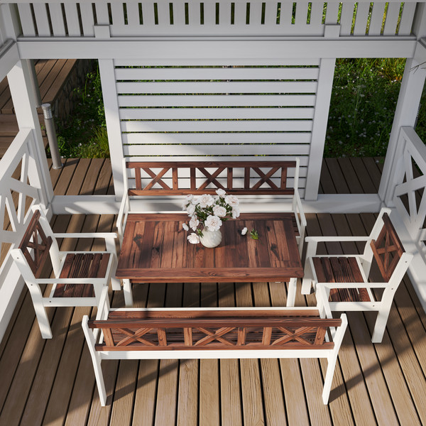 Изображение товара Комплект садовой мебели Sundays Ф-183 1/2/2 (орех/белый)