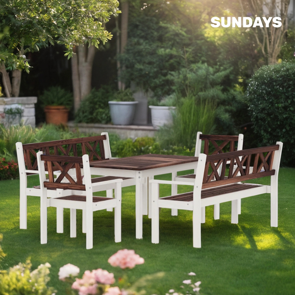 Изображение товара Комплект садовой мебели Sundays Ф-183 1/2/2 (орех/белый)