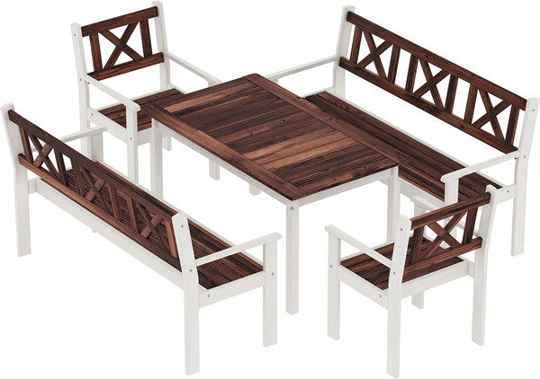 Изображение товара Комплект садовой мебели Sundays Ф-183 1/2/2 (орех/белый)