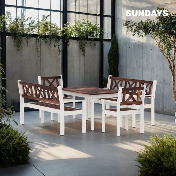 Изображение товара Комплект садовой мебели Sundays Ф-183 1/2/2 (орех/белый)