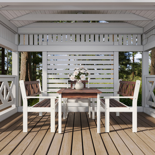 Изображение товара Комплект садовой мебели Sundays Ф-183 1/2/2 (орех/белый)