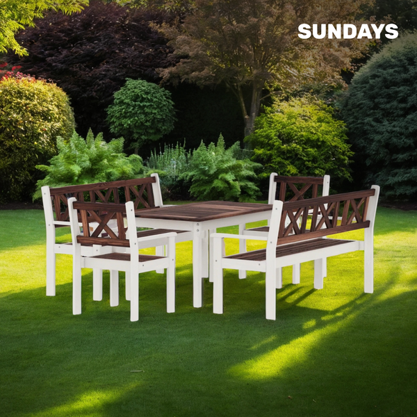 Изображение товара Комплект садовой мебели Sundays Ф-183 1/2/2 (орех/белый)