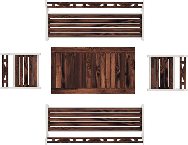 Изображение товара Комплект садовой мебели Sundays Ф-183 1/2/2 (орех/белый)