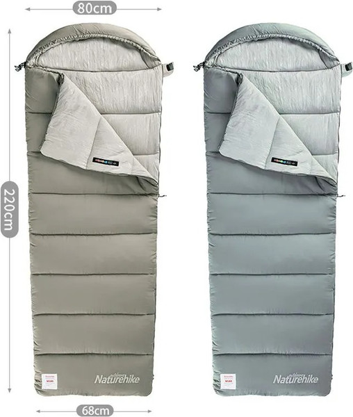 Изображение товара Спальный мешок Naturehike CNK2350WS023 M400 (серый, молния справа)