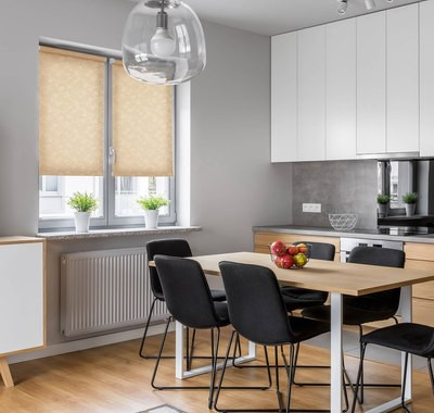 Изображение товара Рулонная штора Delfa Сантайм Жаккард Версаль СРШ-03Д 8702 (150x170, бежевый)