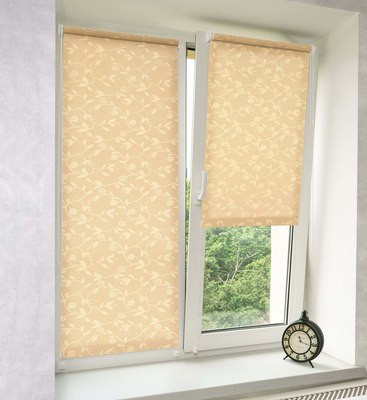 Изображение товара Рулонная штора Delfa Сантайм Жаккард Версаль СРШ-03Д 8702 (160x170, бежевый)