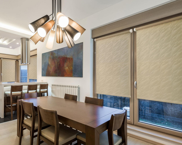 Изображение товара Рулонная штора Delfa Сантайм Жаккард Веда СРШ-03Д 839 (140x170, кофе)