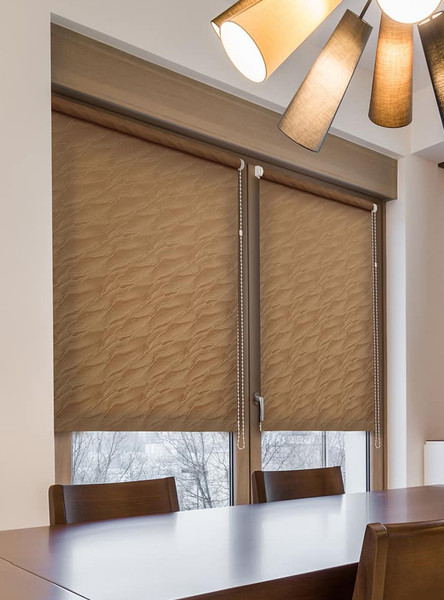 Изображение товара Рулонная штора Delfa Сантайм Жаккард Веда СРШ-03Д 827 (120x170, какао)