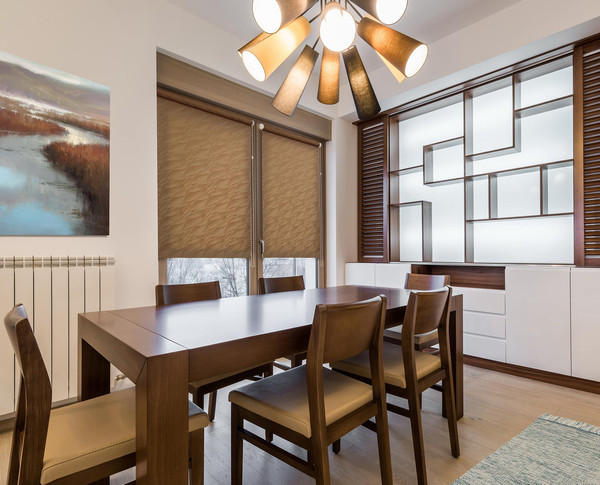 Изображение товара Рулонная штора Delfa Сантайм Жаккард Веда СРШ-03Д 827 (150x170, какао)