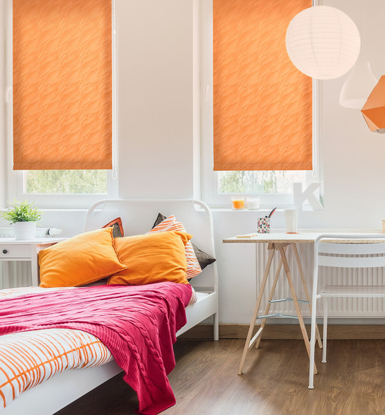 Изображение товара Рулонная штора Delfa Сантайм Жаккард Веда СРШ-03Д 844 (160x170, терракотта)