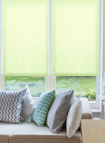 Изображение товара Рулонная штора Delfa Сантайм Жаккард Веда СРШ-03Д 877 (160x170, салатовый)