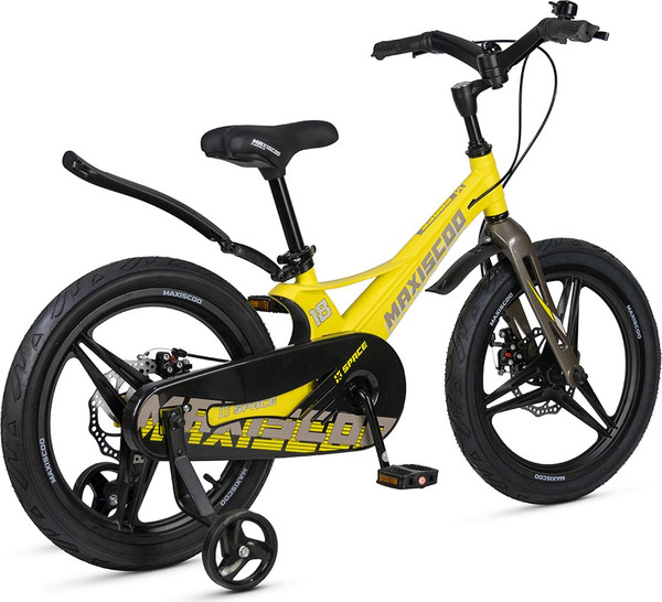 Изображение товара Детский велосипед Maxiscoo Space Deluxe 18 2025 / MSC-S1841D (желтый матовый)
