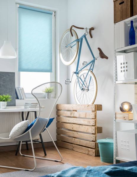 Изображение товара Рулонная штора Delfa Сантайм Жаккард Веда СРШ-03Д 840 (140x170, голубой)