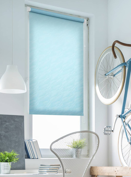 Изображение товара Рулонная штора Delfa Сантайм Жаккард Веда СРШ-03Д 840 (160x170, голубой)