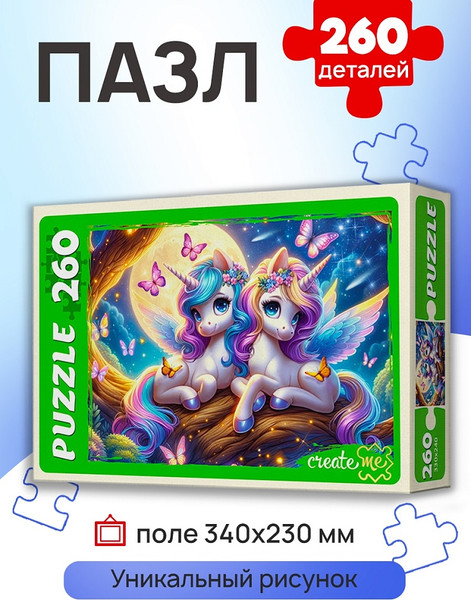 Изображение товара Пазл РЫЖИЙ КОТ Лунные единороги / УК260-1992 (260эл)