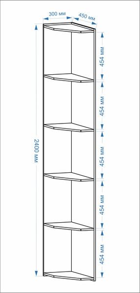 Изображение товара Угловое окончание для шкафа Евва Лайн 01 ЛН-TU.450.01 (бодега белый)