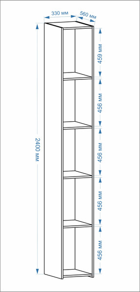 Изображение товара Стеллаж Евва Лайн 01 ЛН-TP.560.01 (бодега белый)