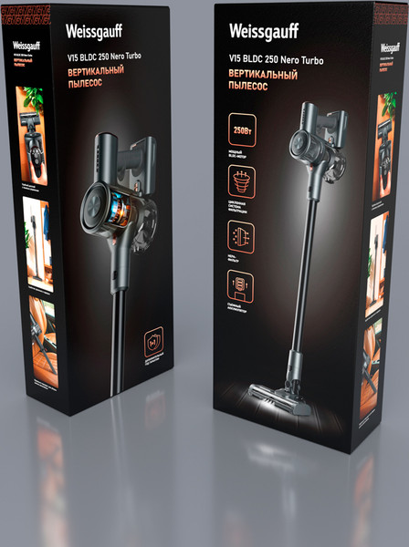 Изображение товара Вертикальный пылесос Weissgauff V15 BLDC 250 Nero Turbo
