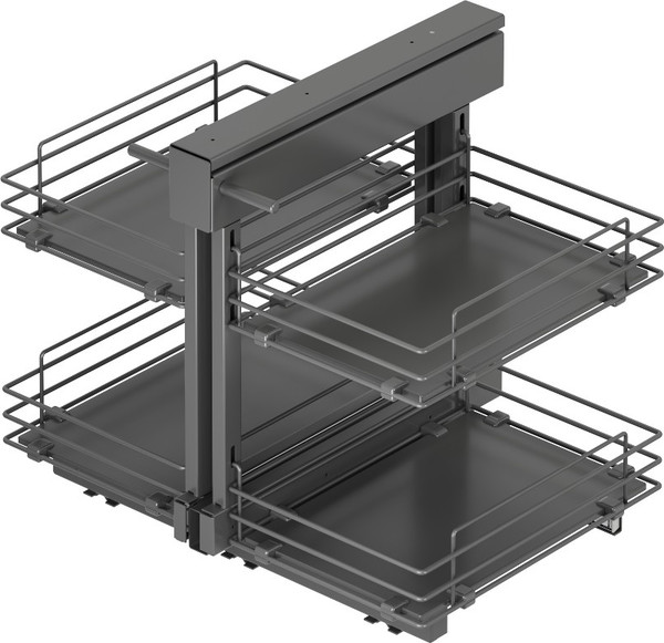 Изображение товара Корзина выкатная Starax Волшебный уголок выдвижной / S-3069-A (универсальное крепление, антрацит)