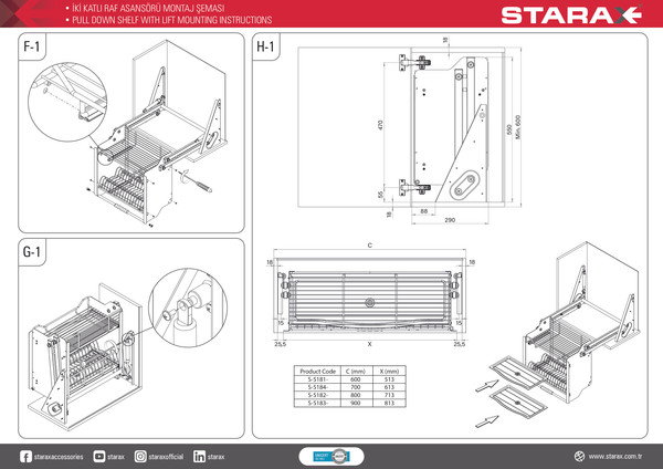 Изображение товара Корзина-сушка выдвижная Starax S-5181-C (хром)