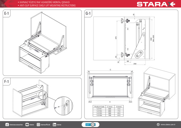 Изображение товара Корзина выдвижная Starax S-5194-A (антрацит)