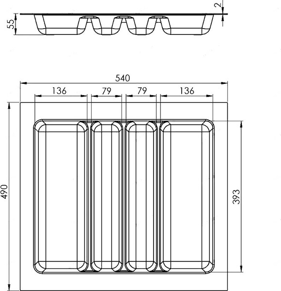 Изображение товара Органайзер для столовых приборов Starax S-2687-G (серый)