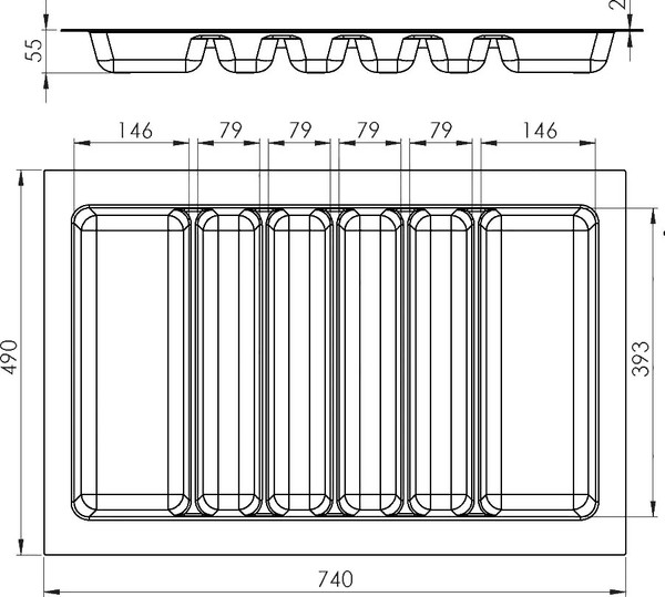 Изображение товара Органайзер для столовых приборов Starax S-2689-A (антрацит)