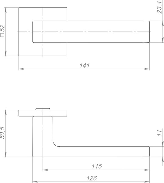 Изображение товара Ручка дверная Fuaro K.TRG52.TETRAGON BL-24 (черный квадрат)