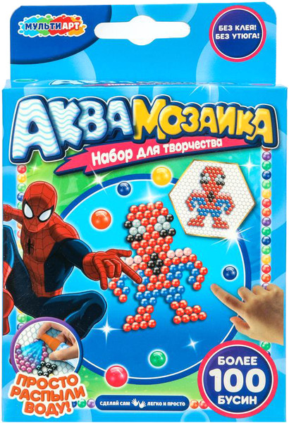 Изображение товара Развивающая игра MultiArt Аквамозаика 100 бусин спайдер / AQUA-122283