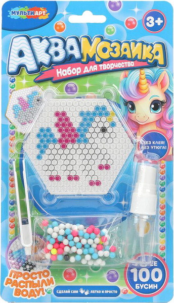 Изображение товара Развивающая игра MultiArt Аквамозаика на блистере единорог / AQUABLIST-124270