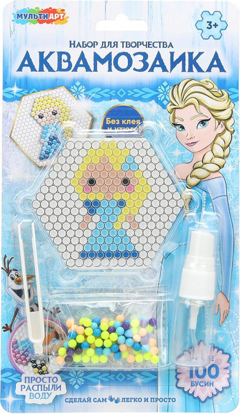 Изображение товара Развивающая игра MultiArt Аквамозаика на блистере снежная принцесса / AQUABLIST-124276