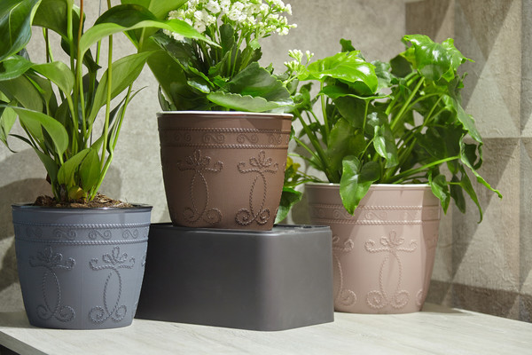 Изображение товара Кашпо La Decoro Ажур КШ-9657 (серый жемчуг)