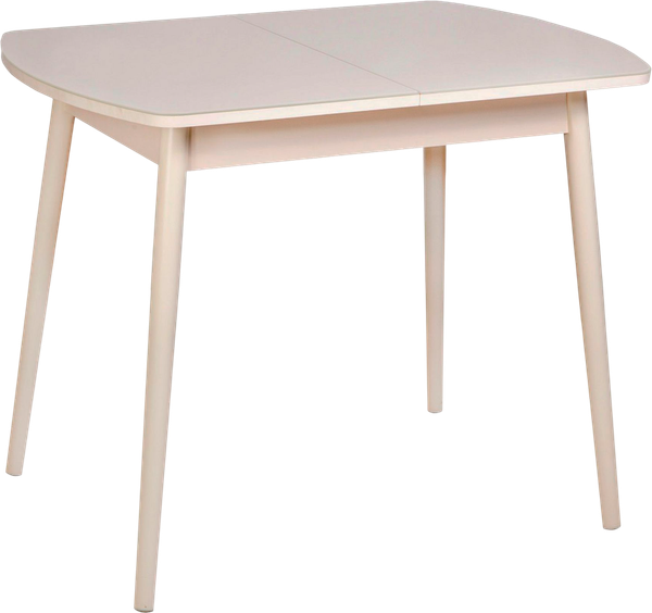 Изображение товара Обеденный стол Listvig Винер Mini R раздвижной со стеклом (кремовый)