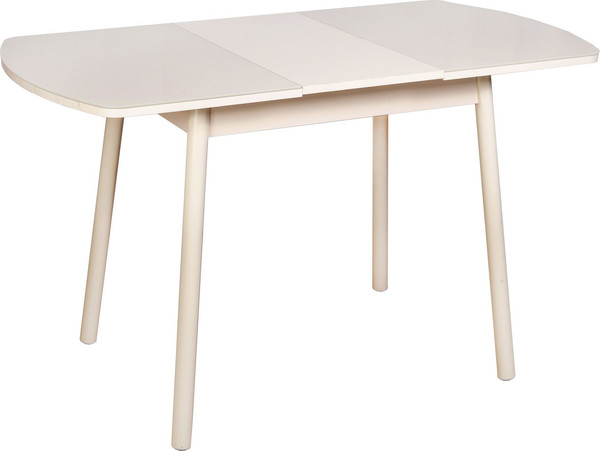 Изображение товара Обеденный стол Listvig Винер Mini R раздвижной со стеклом (кремовый)