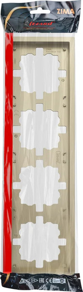 Изображение товара Рамка для выключателей и розеток Lezard Zima 704-3600-149 (золото)