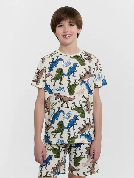 Изображение товара Пижама детская Mark Formelle 563318 (р.134-68, динозавры на молочном)