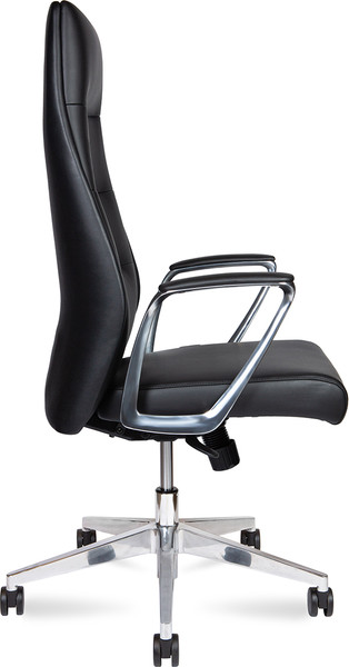 Изображение товара Кресло офисное Norden Nancy Black Leather / L348HCA-01-black (алюминиевая база/кожа, черный)