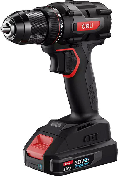 Изображение товара Аккумуляторная дрель-шуруповерт Deli CZ20-2A4 (черный)